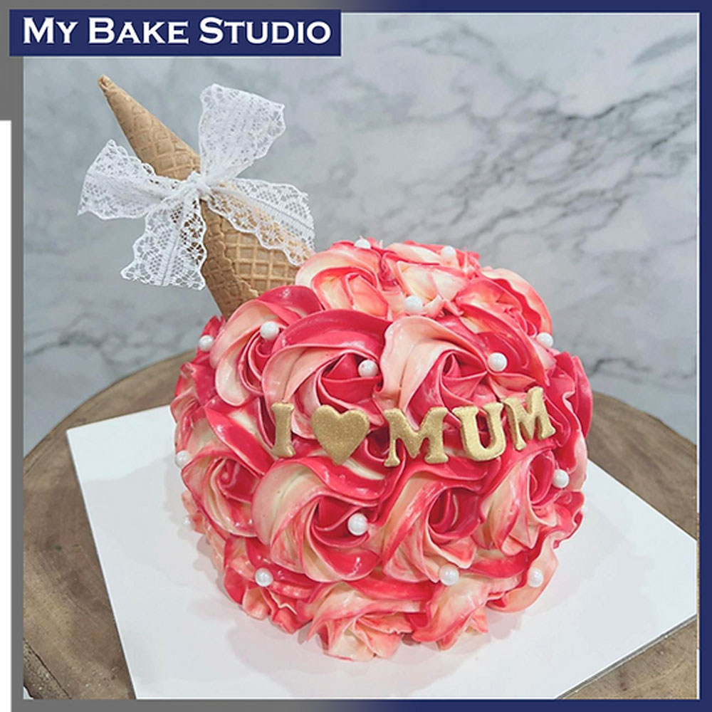 Bouquet Rosette Icecream Cone Cake-img1