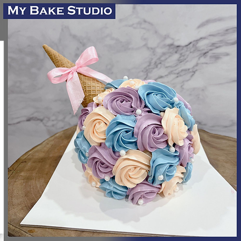 Bouquet Rosette Icecream Cone Cake-img2