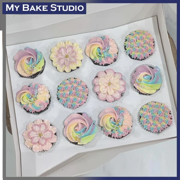 Pastel Floral Cupcake