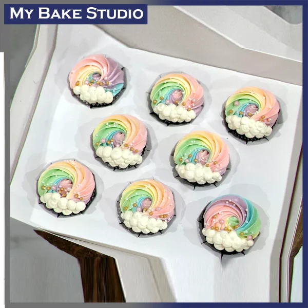 Pastel Rainbow Cupcake