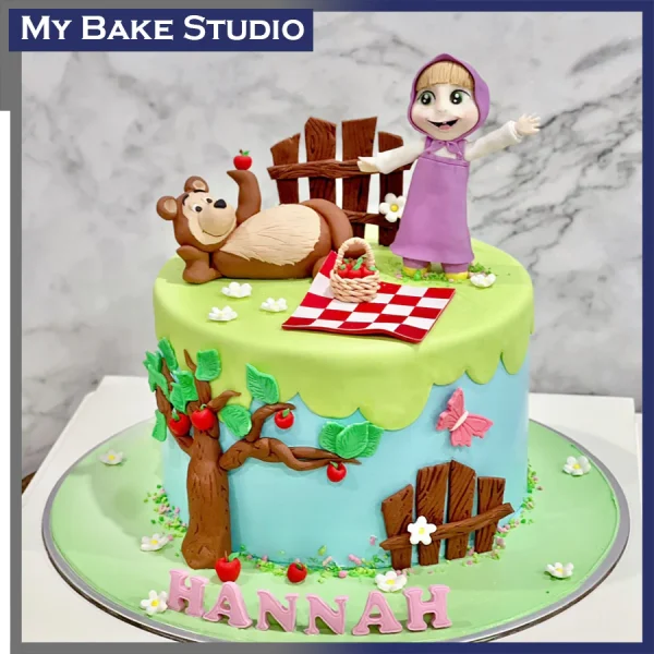 Girl and Bear Cake
