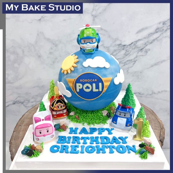 Robocar Poli Pinata Cake