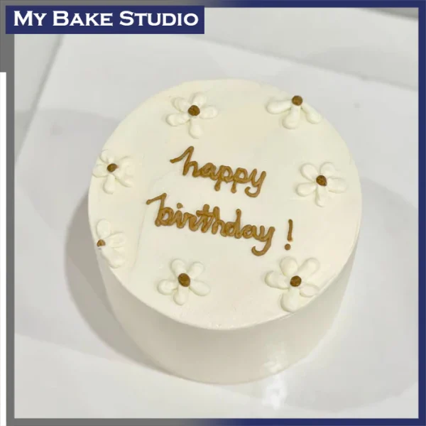 4'' White Flower Cake