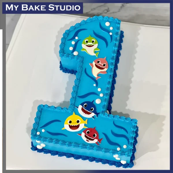 Monogram Baby Shark Cake
