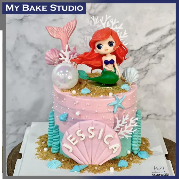 Coral Mermaid Cake