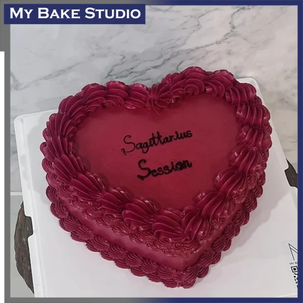 Maroon Heart Cake