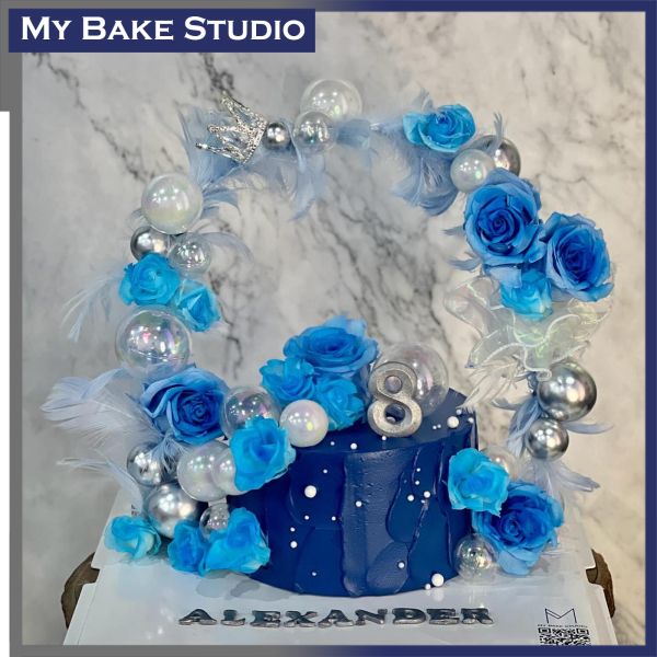 Blue Diva Rose Arch Cake