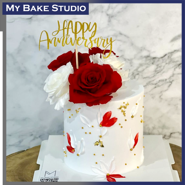 Crimson Purity Rose Cake