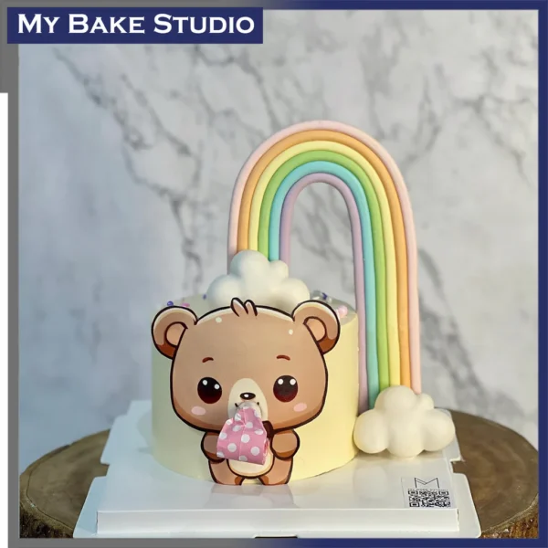 Party Blower Rainbow Bear Cake