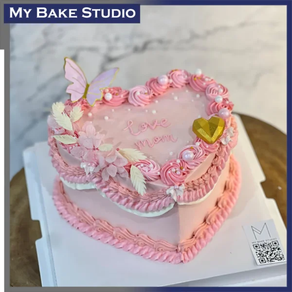 Butterfly Heart Cake